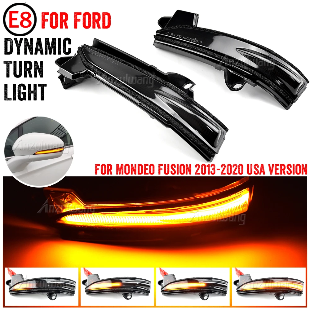 

Car Accessories LED Dynamic Rear View Mirror Turn Signal Light For Ford Mondeo Fusion 2013-2018 USA Version