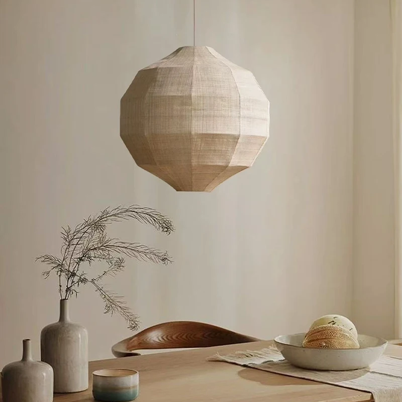 Japanese Wabi Sabi Fabric E27 Pendant Light Living Dining Room Bar Led Droplight Lighting Home Decor Bedroom Lustre Hanging Lamp view 2