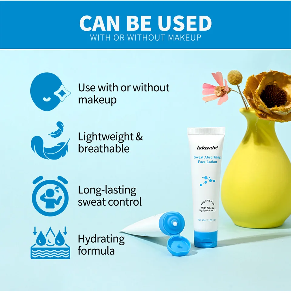 40mlOil Control Sweat Absorbing Primer Lotion, Refreshing Non-Greasy Natural Face Makeup Base