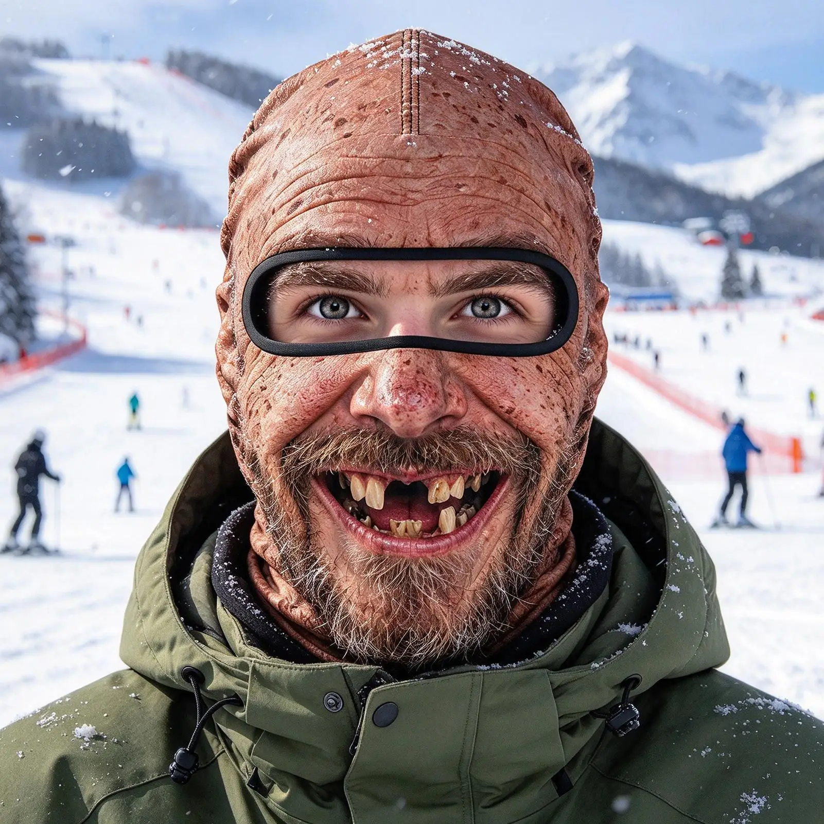 Face Ski Masque Realistic Old Man Print Windproof Full Head Cover Funny Face Cover For Winter Motorcycle Climbing Cycling