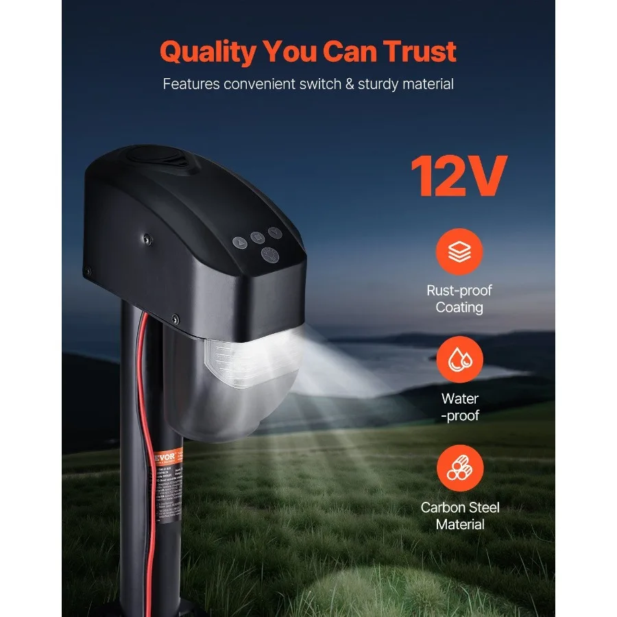 Martinetto per rimorchio elettrico Jack per linguetta di potenza elettrica per camper da 5000 libbre per carichi pesanti con connettore a 2 vie Manovella per telecomando Weathe