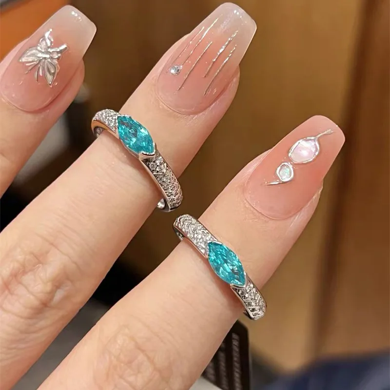 

Модные женские кольца с высокоуглеродистым бриллиантом 5x10 мм - обручальное кольцо из стерлингового серебра 925 пробы и обручальное кольцо, ювелирное изделие, подарок на вечеринку