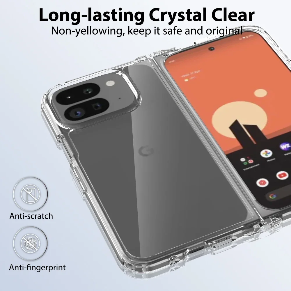 For Google Pixel 9 Pro Fold Case Front Frame Clear Back Protection Cover For Google Pixel Fold 2