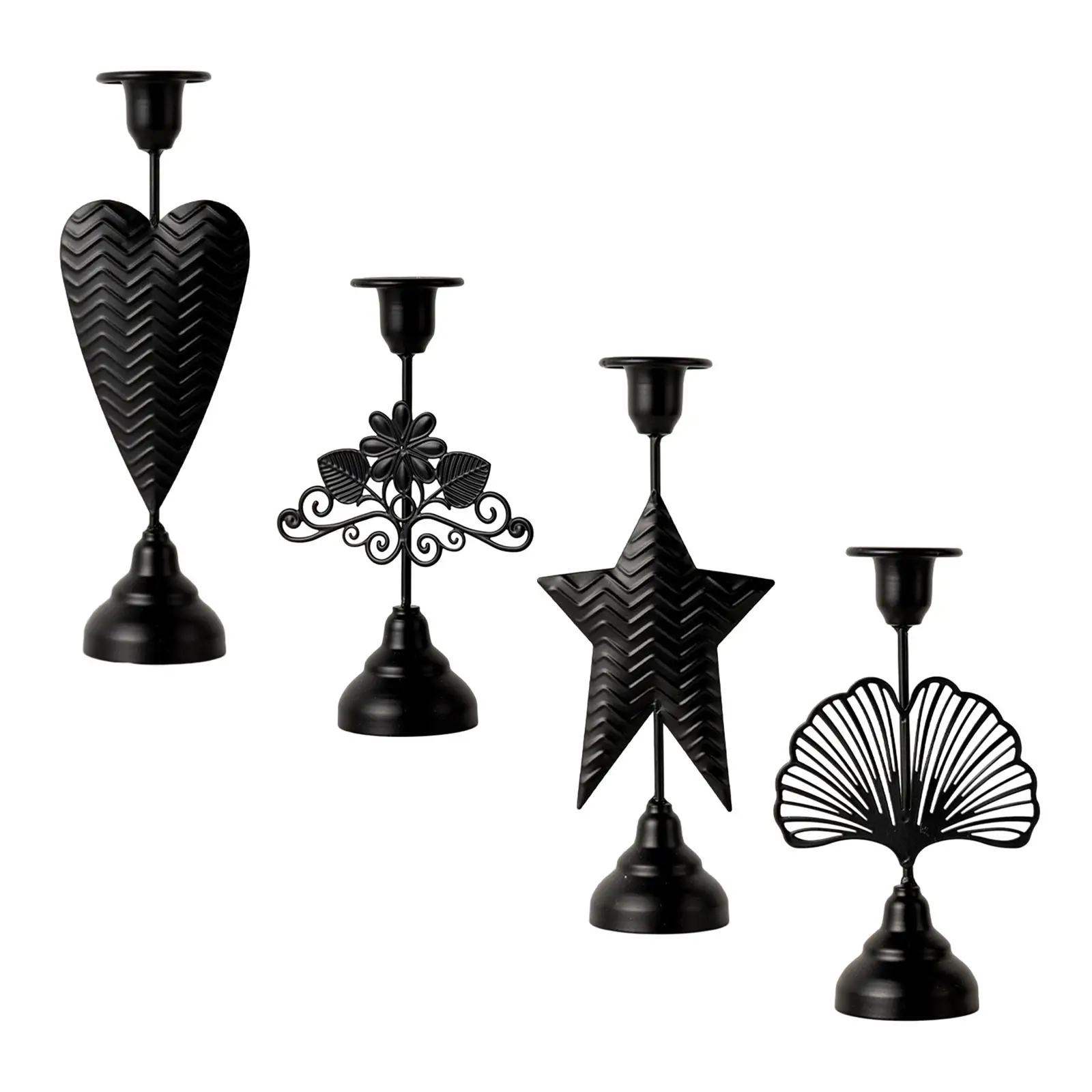 Metal Candlestick Taper Candle Holder Elegant Traditional Decorative Tabletop Decoration for Living Room Lightweight Sturdy