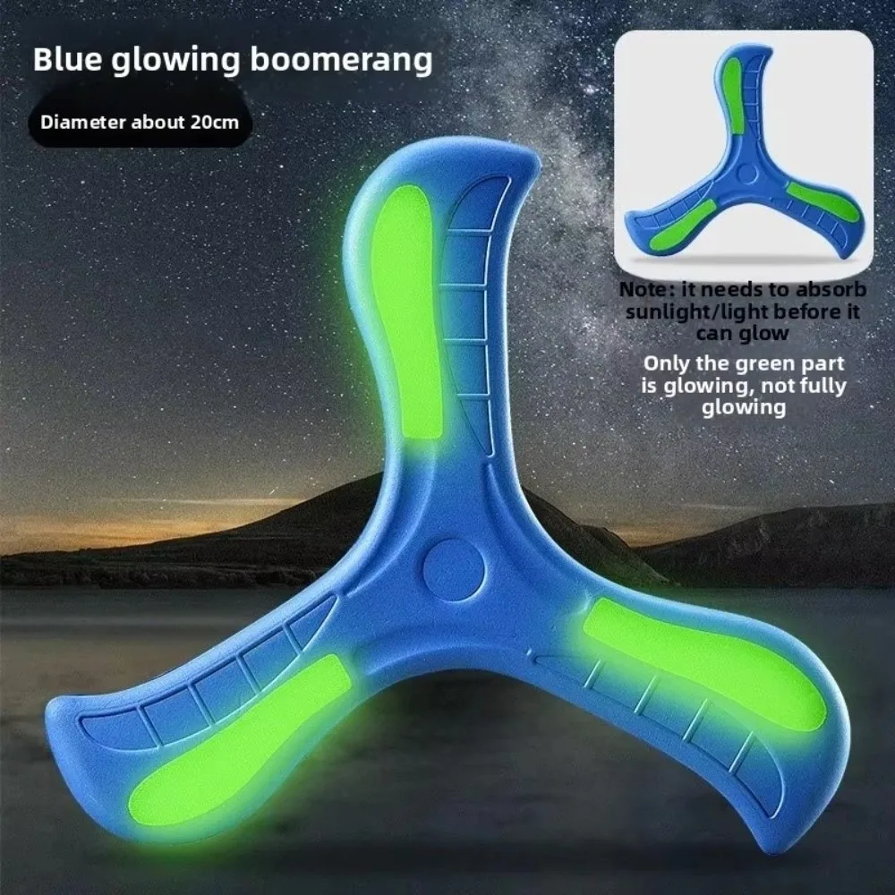 Soft EVA Luminous Boomerang Interactive 360 Degrees Returning Spinner Children Boomerang Spinner Three-Bladed Outdoor Sports