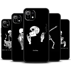 Aesthetic Skeleton Skull Case For Xiaomi 14 Ultra 13 11T 12T 13T Pro 12 Lite POCO X6 Pro X3 X4 X5 M5s M6 F3 F5 Cover