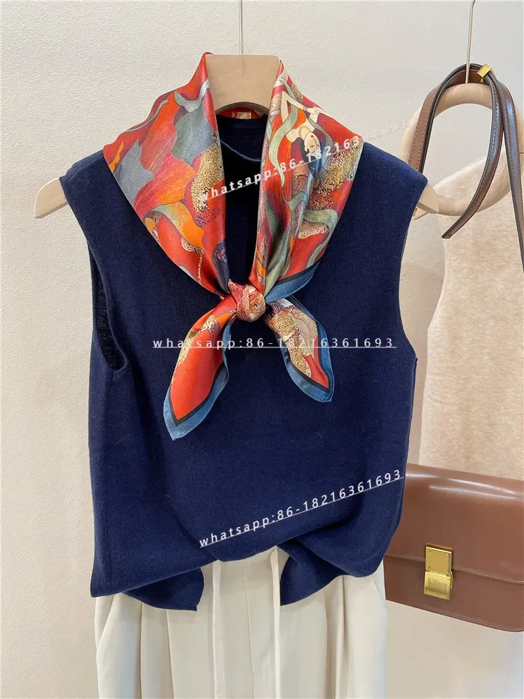 

1 шт., шелковый классический квадратный шарф Dunhuang Feitian, шелковый шелковый шарф, шаль двойного назначения