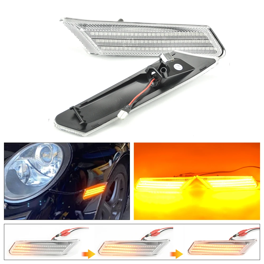 

For Porsche 997 911 GT2 GT2 Boxster Cayman 987 Dynamic LED Flashing Turn Signal Lamp Side Marker Lights 997631033