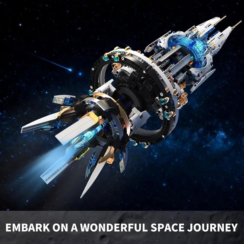 ชุดประกอบยานอวกาศสำหรับผู้ใหญ่, ชุดบล็อกอวกาศ, ของเล่นตั้งโต๊ะที่ไม่เหมือนใคร, ของขวัญสร้างสรรค์สำหรับเด็กผู้ชายอายุ 8-14 ปี