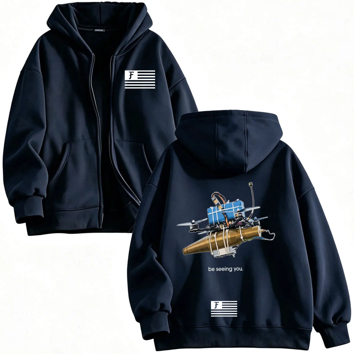 Forward Observations Group Be Seeing You Zipper Hoodies Men Women Clothing Fashion Long Sleeves Zip Up Hooded Sweatshirts Jacket