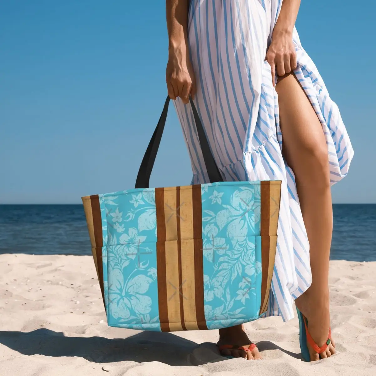 Borsa da viaggio da spiaggia in legno finto Koa hawaiano Sunset Beach, borsa Tote regalo di compleanno da viaggio per adulti alla moda modello Multi-stile