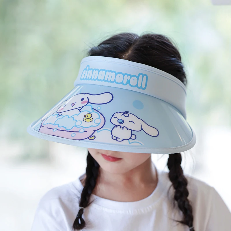 

Sanrio Cute Cinnamoroll Summer Sun Protection Hat Large Brim Visor for Students Outdoor Travel Sunscreen Hat