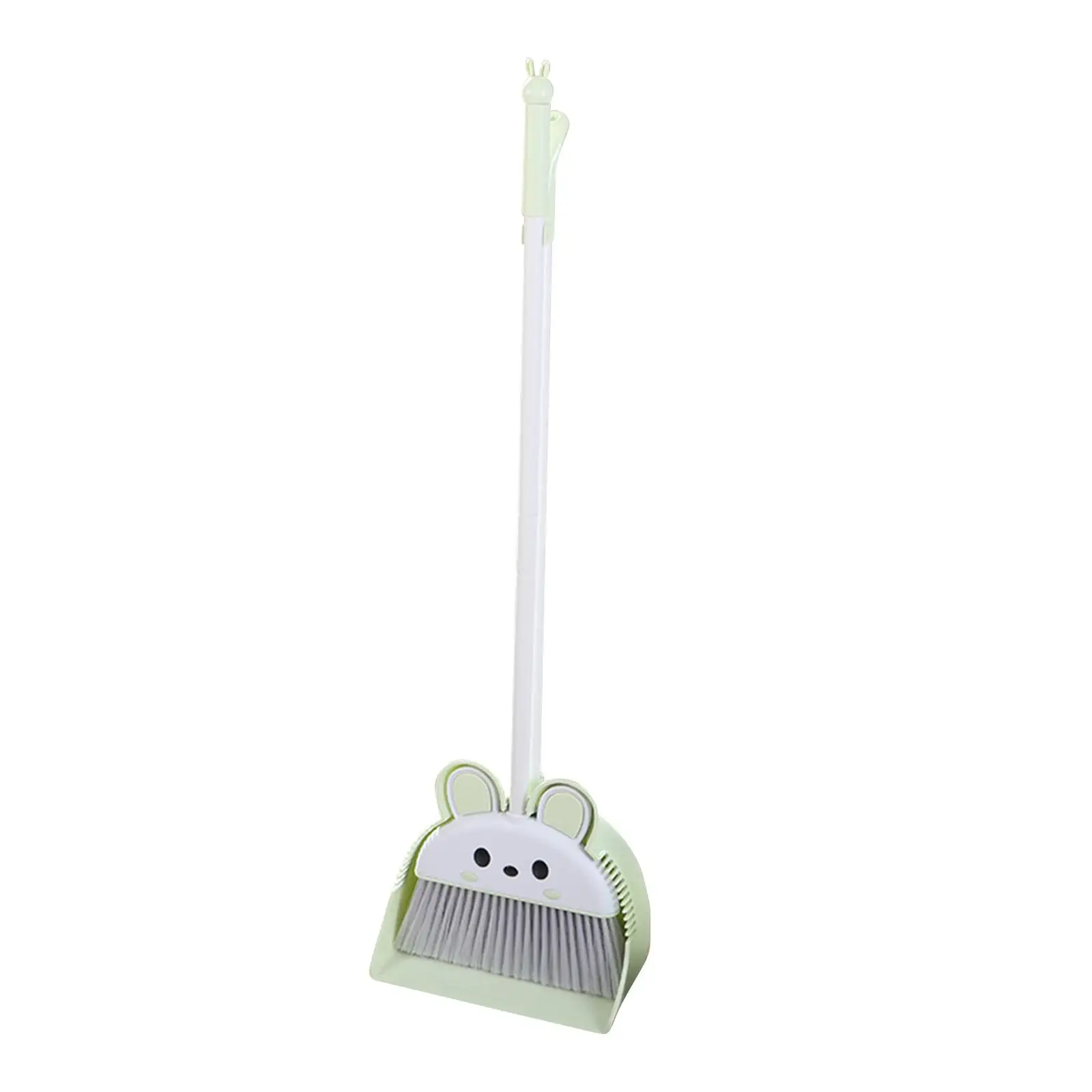 Dustpan Broom Combo Long Handled Broom Set Pet Hair Sweeping Broom Dense Bristles for Kitchen Indoor Outdoor Commercial Toilet