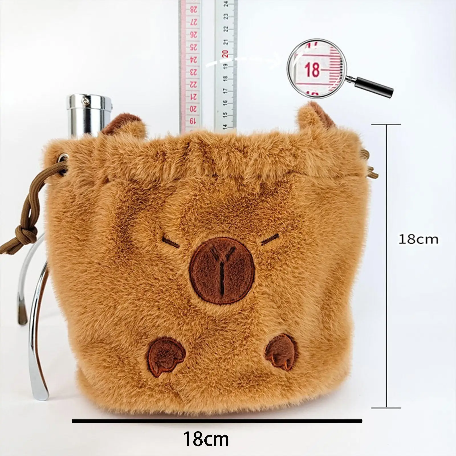 Women Capybara Drawstring Handbag Animal Tote Bag for Festivals Dating Party