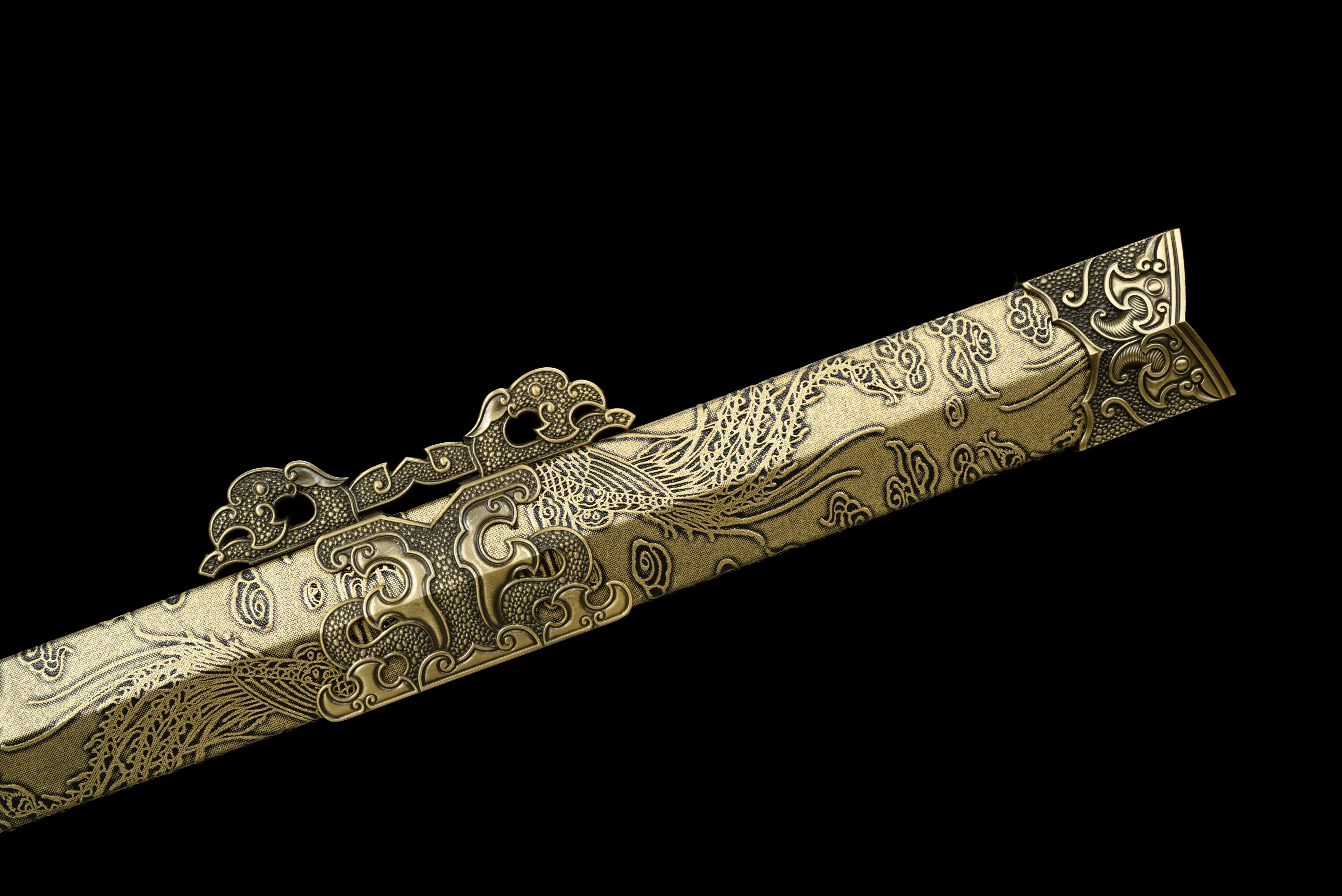 108cm Chinese samurai sword,hollowed-out gold real steel blade,cosplay role-playing stage performance katana decoration medieval