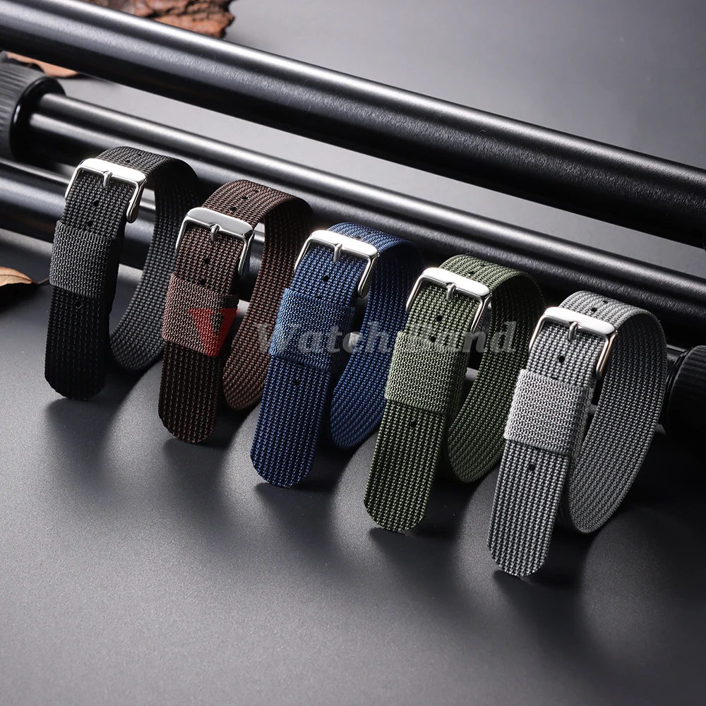 New Universal Sailcloth Watch Strap 18mm 20mm 22mm Ribbed Nylon Watchband Watchband Accessories for Military Watchband Bracelets