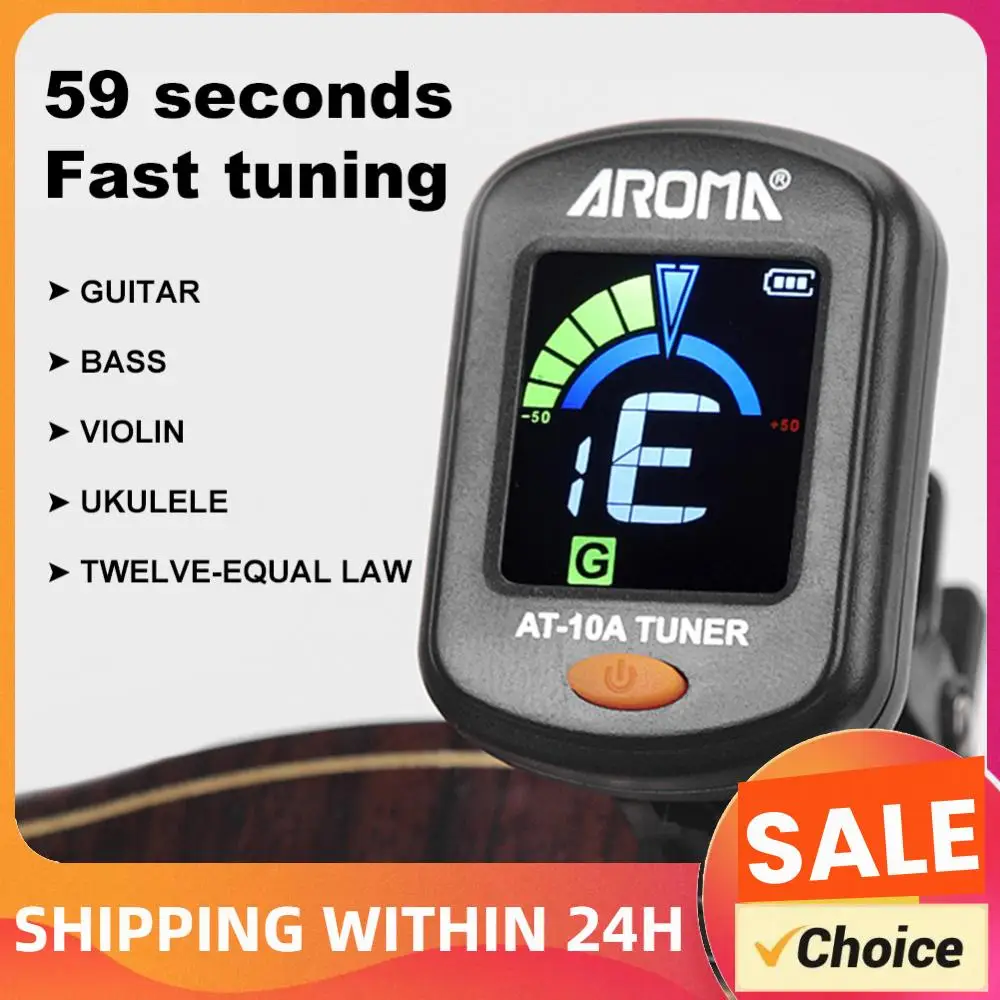 Guitar Tuner Foldable Rotatable Clip-On Tuner Rechargeable Acoustic Guitar Tuner for Bass Ukulele Chromatic Guitar Accessories