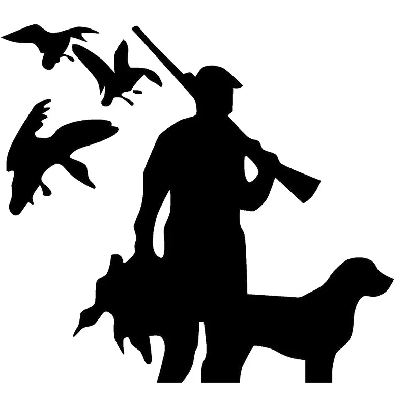 Pegatina de vinilo con diseño de perro cazador de patos para coche, accesorios exteriores para automóviles, para Toyota, Honda, Lada, BMW
