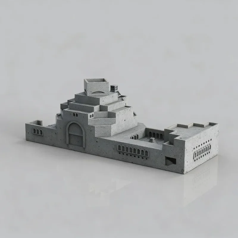 Concrete building model ornaments,Islamic art museum cement models,Nordic minimalist home and office decoration home accessories