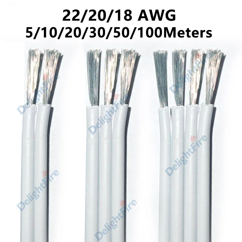 

2pin 3pin 4pin LED Extension Cable 18 20 22AWG 12V Electrical Wire Flexible PVC Tinned Copper LED Wire For LED Strip Lights