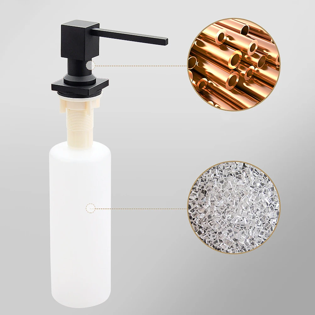 

All Copper Soap Dispenser Bottle Press Head Pump Kitchen Bathroom Sink Lotion Handsoap Container Reusable PE Antirust Strong