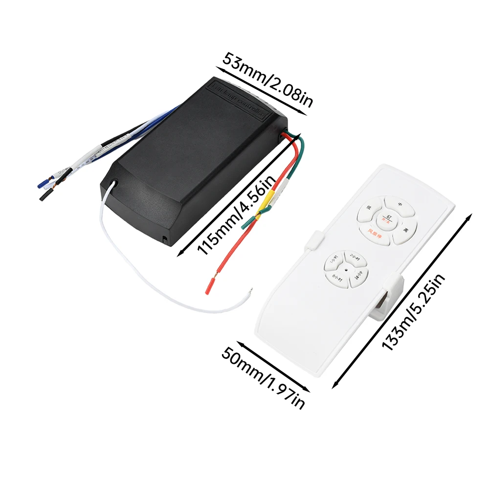 Mini Ceiling Fan Lamp Remote Control Kit AC 220-240V Timing Control Switch Adjusted Wind Speed Transmitter Receiver