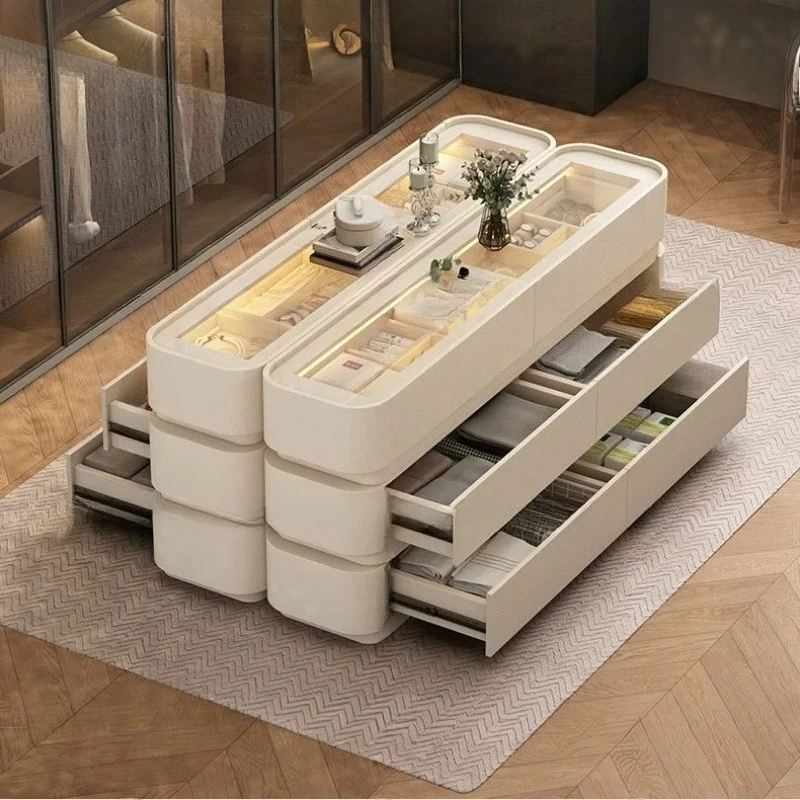 Storage Dresser Cabinets Hidden Black Luxury Collectables Light Cabinets Display Glass Aparadores De Salon Room Furniture