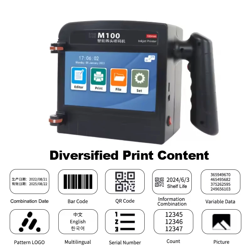 طابعة نافثة للحبر محمولة صغيرة مع حبر سريع الجفاف للنص QR الباركود رقم الدفعة شعار تاريخ التسمية المحمولة المبرمج غير مشفرة #3