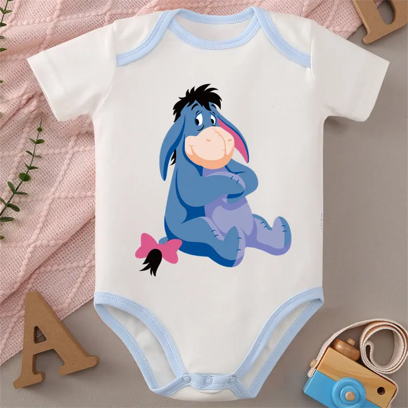 

MINISO Disney Print Tigger ＆ Eeyore Pure Cotton Baby Cloths Jumpsuit Onesie Bodysuit for 0-12 Months Newborn Best Gift for Baby