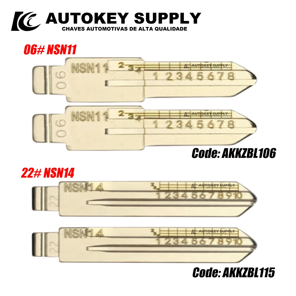 

For Key Blade With Scale NSN11 06# NSN14 22# AKKZBL106 AKKZBL115 AutokeySupply