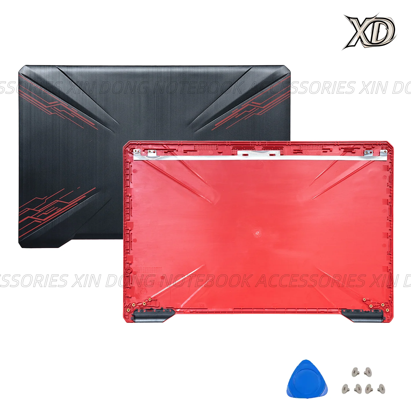 حافظة جديدة لأجهزة الكمبيوتر المحمول TUF Gaming FX504 FX504G FX504GD FX80 FX80G FX80GD غطاء خلفي LCD/الحافة الأمامية/المفصلات/مسند اليد/الغطاء السفلي
