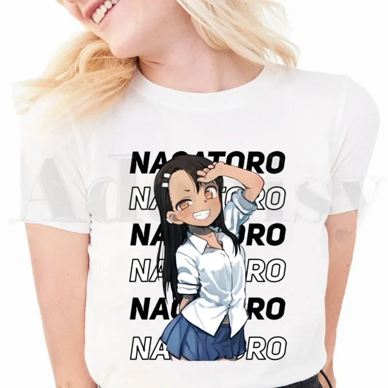 Please Don't Bully Me, Nagatoro Short Sleeve Female Tops Tees Harajuku  VintageT Shirts Women's T-shirt