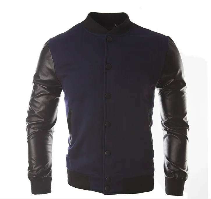 Herren Patchwork-Jacke, Großhandel, Baseball-Shirt mit großen Taschen, Herbst-Winter-Mantel, Vintage Streetwear Mode – Detail 5