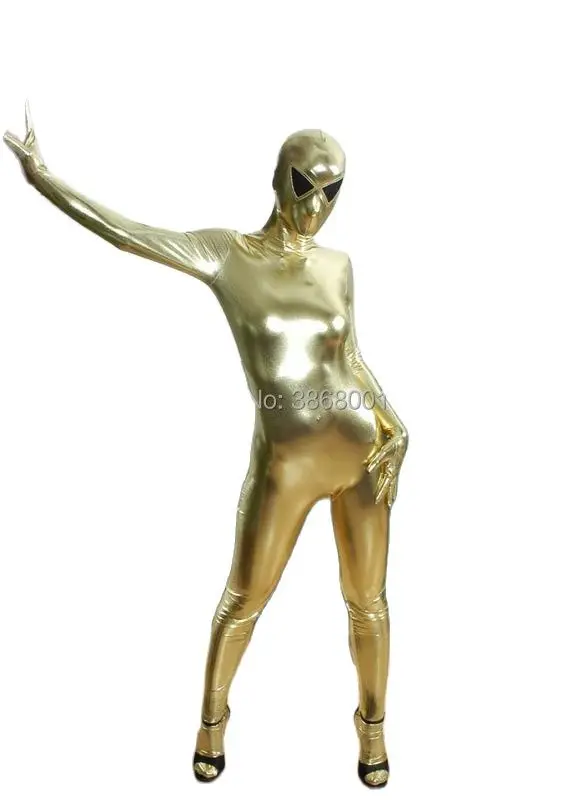 Halloween cosplay costume Shiny Metallic Alien Adults Sexy bodysuit Fancy Tights Jumpsuit Stage performance costumes nightclub