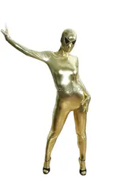 Halloween cosplay costume Shiny Metallic Alien Adults Sexy bodysuit Fancy Tights Jumpsuit Stage performance costumes nightclub