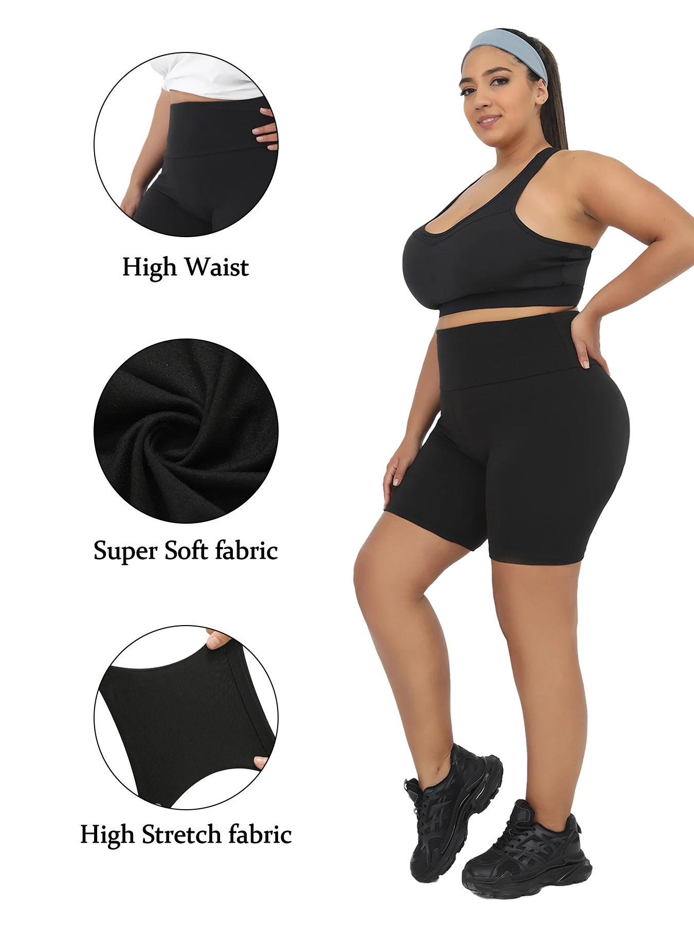 Shorts Deportivos Mujer Talla Grande Yoga Running - usage example