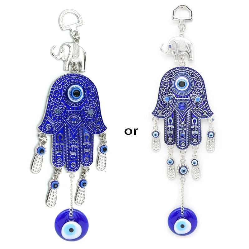 Turkish Blue for Evil Eye Amulets Hand Wall for Protection Hanging Lucky Pendant Wind Chimes Garden Home Decorations Orn