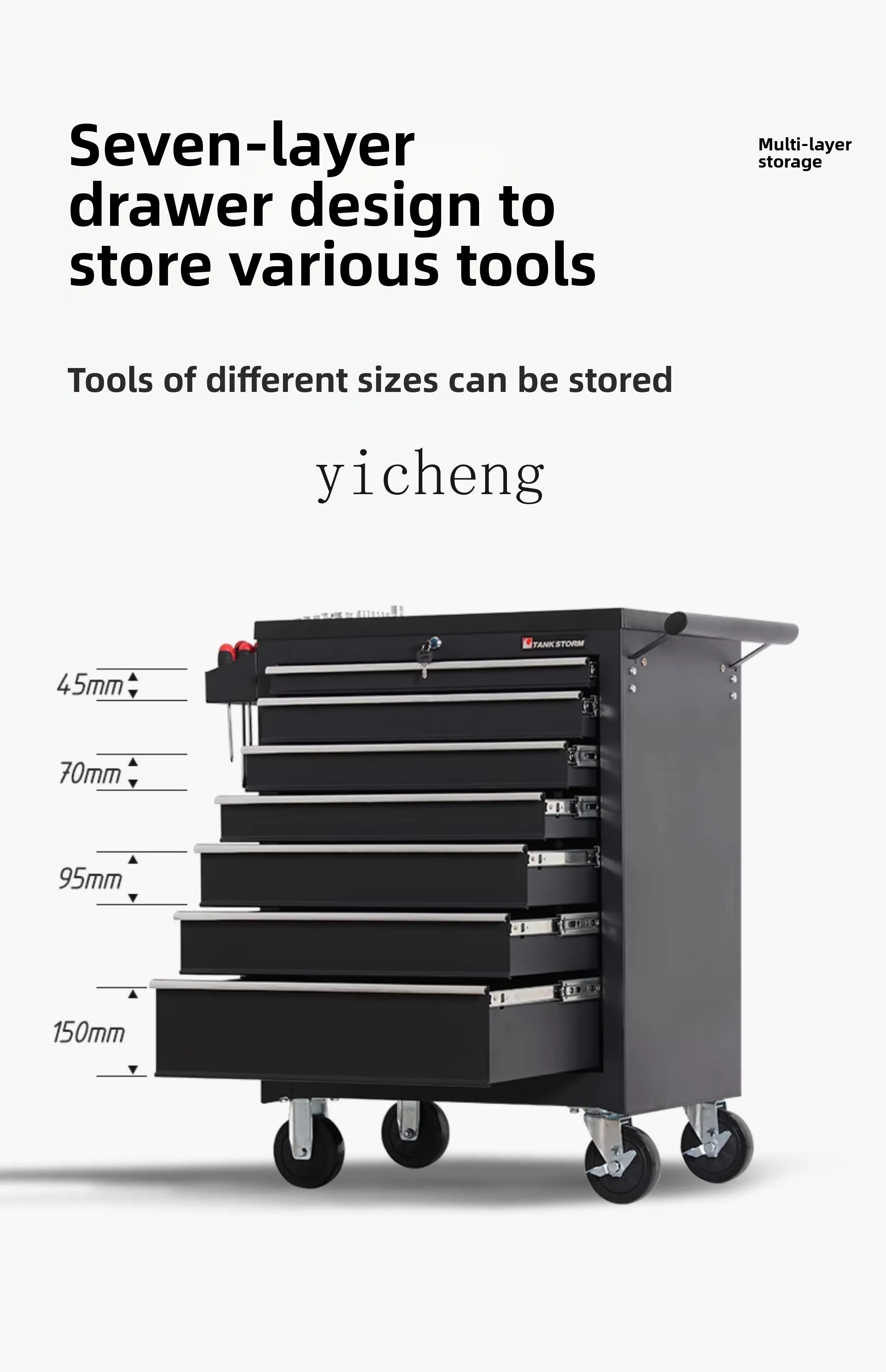 TQH Auto Repair Tool Cart Multi-function Mobile Tool Cabinet Repair Drawer Combination Toolbox