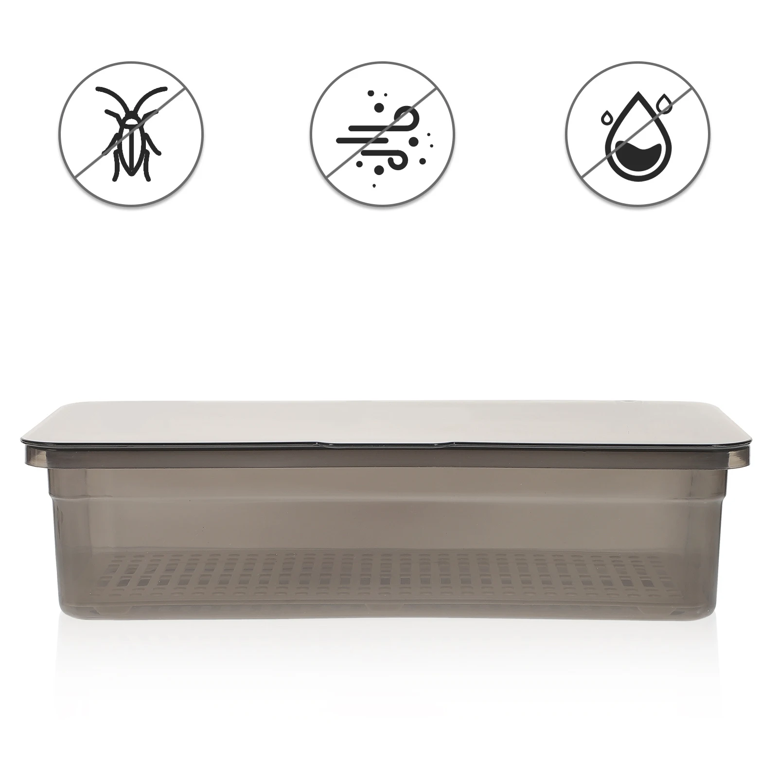 

Plastic Chopsticks Drain Storage Box Food Grade Kitchen Tableware Organizer with Lid Waterproof Utensil Storage Container