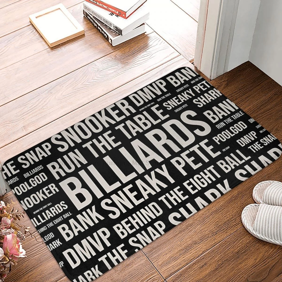 Billiards Cue Sport Pool Snooker Games Bath Non-Slip Carpet Words Living Room Mat Welcome Doormat Home Decor Rug