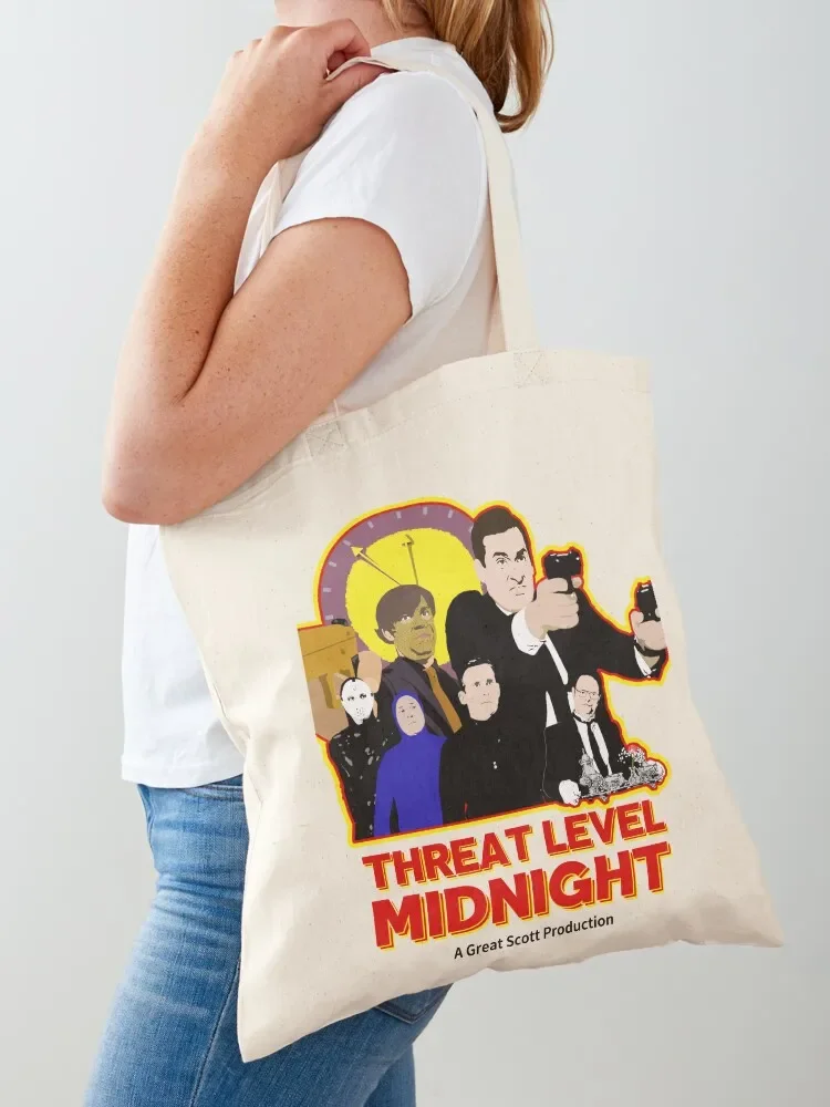 Threat Level Midnight Tote Bag handbag canvas tote bags custom bags Bag