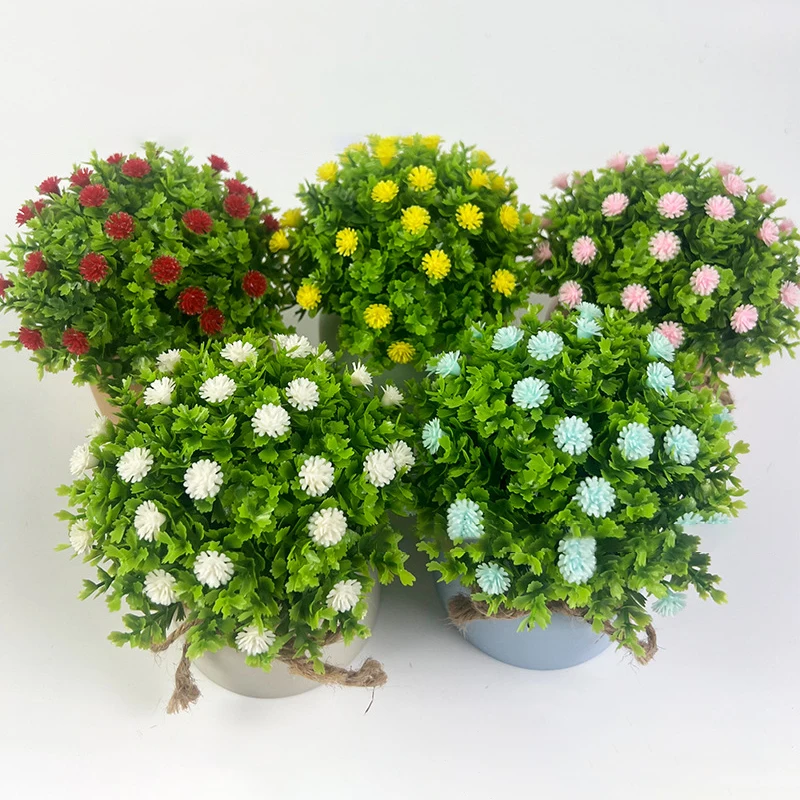 1pc Artificial Bonsai Fake Plant Flower Potted Plant Grass Plants Pot Ornament For Wedding/Party Home Garden Decorative