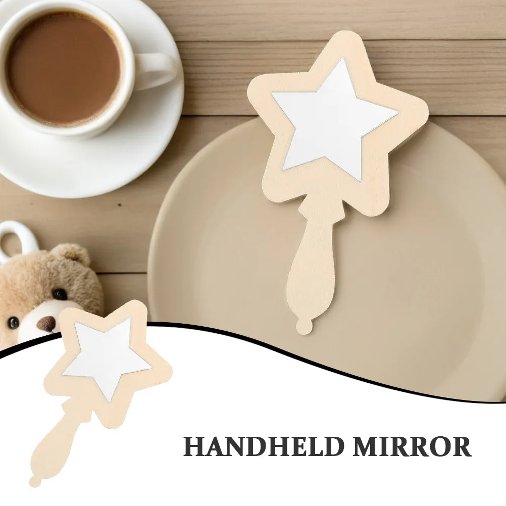 20Pcs Kids DIY Mirror Craft Set Wooden Handheld Mirrors Small Unfinished Craft Mirrors for Painting Art Activities Vintage Style