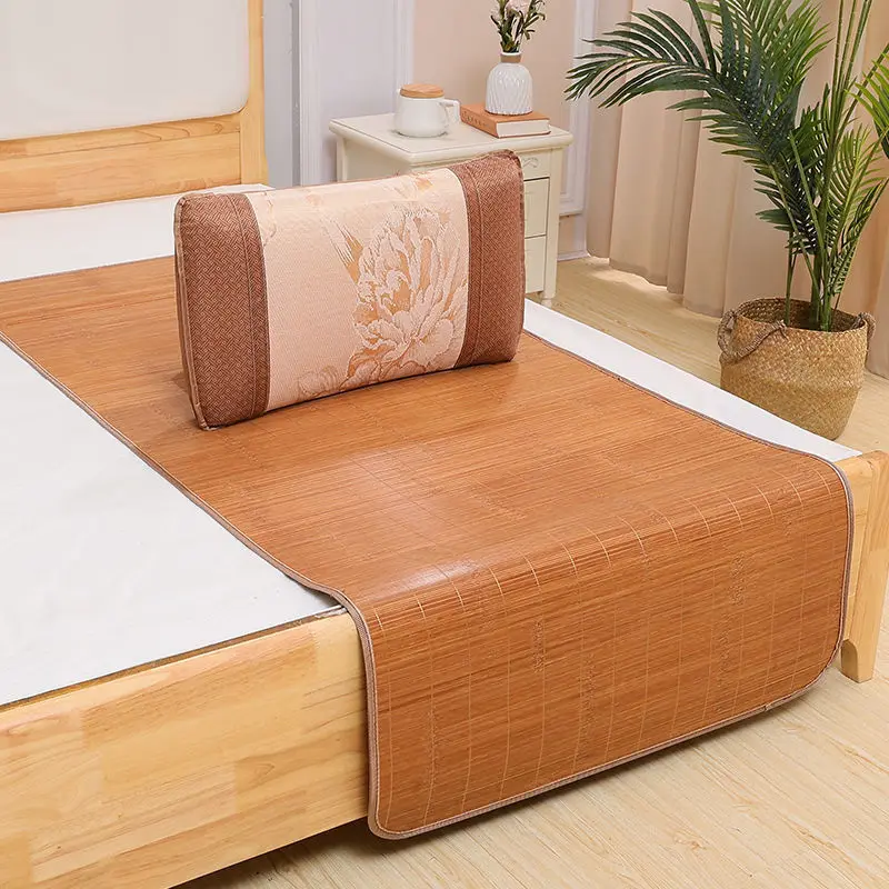 Tappetino in bambù 1,5 Tappetino per la casa pieghevole, tappetino in seta di ghiaccio bifacciale da 0,6 metri