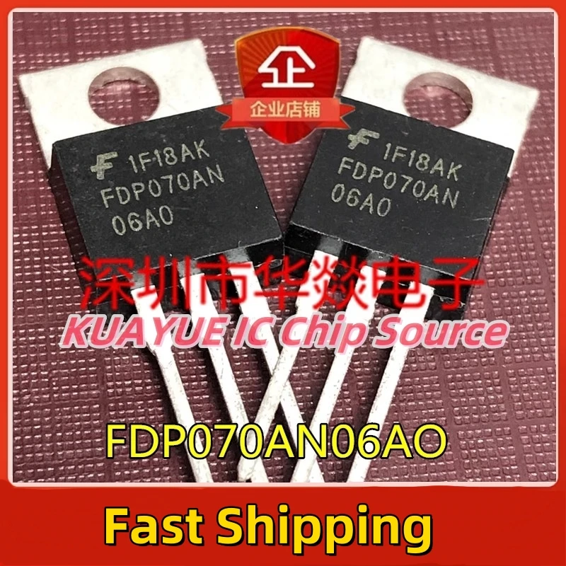 10PCS-30PCS/FDP070AN06AO   TO-220   60V 80A/ Fast Shipping Quality Guarantee