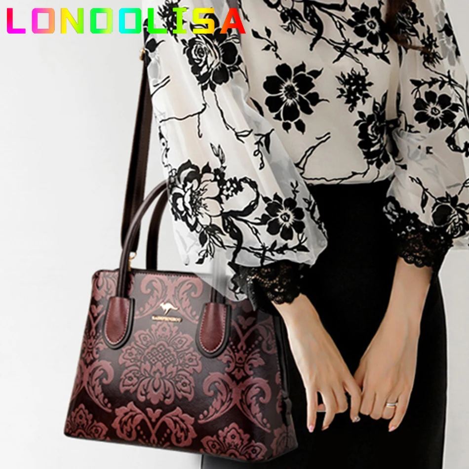 Luxury Flower Pattern Designer Handbag Purse Ladies Shoulder Crossbody Messenger Bag Women Large Capacity Brand Totes Sac A Main