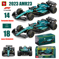 Bburago 1:43 2023 F1 Aston Martin 14# Fernando Alonso 18# Lance Strulovitch Alloy Luxury Die Casting Car Model Toy Series
