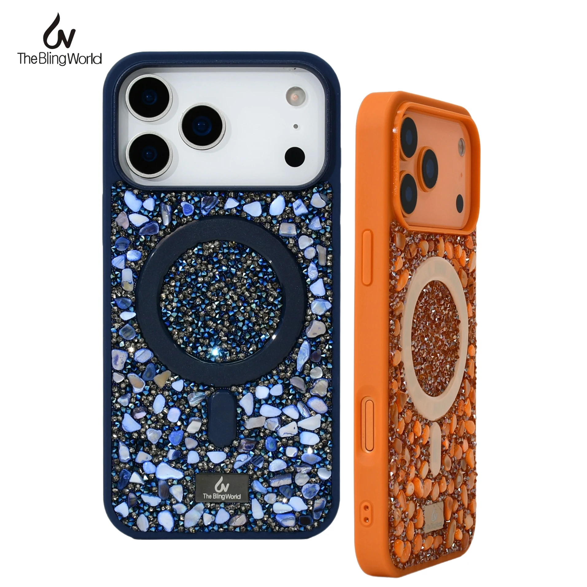 

The Bling World Luxury Diamond MagSafe Case for iPhone 17 16 15 14 13 Pro Max Crystal Rhinestone Glitter TPU Shockproof Cover