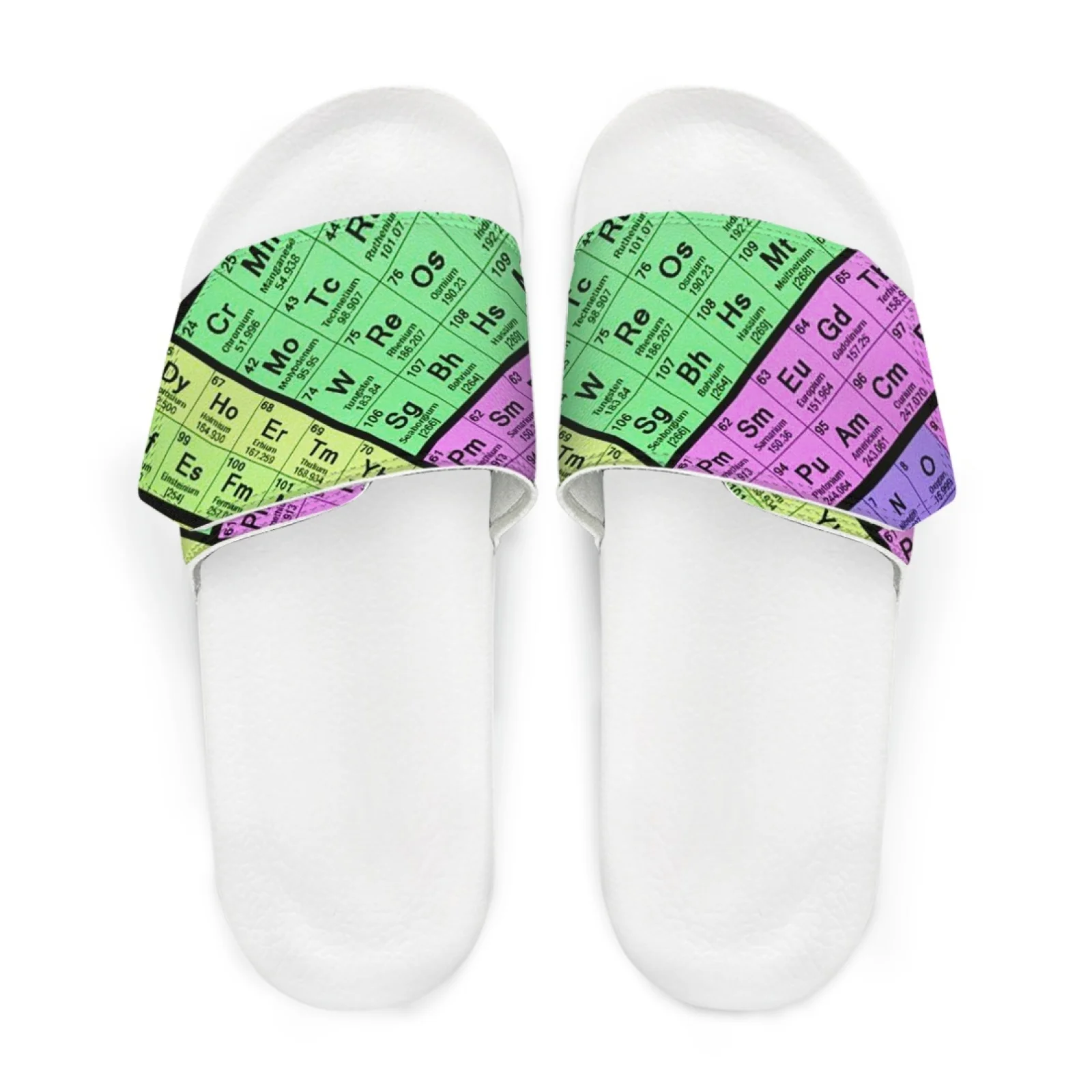 Summer Beach Slippers for Women Men Periodic Table Printed Woman Slides Bathing Shoes Ladies Flats Home Indoor Male Slipper