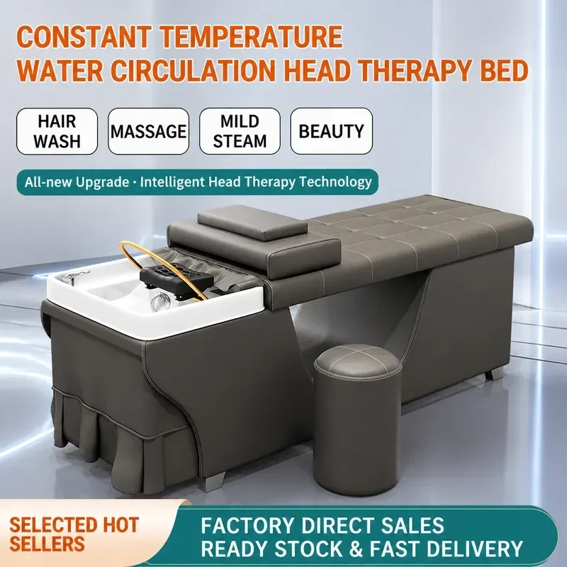 Hair Treatment Shampoo Bed with Steam and Water Circulation for Massage and Beauty Care